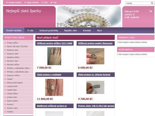 e-shop s levnými šperky ze zlata a diamantů.