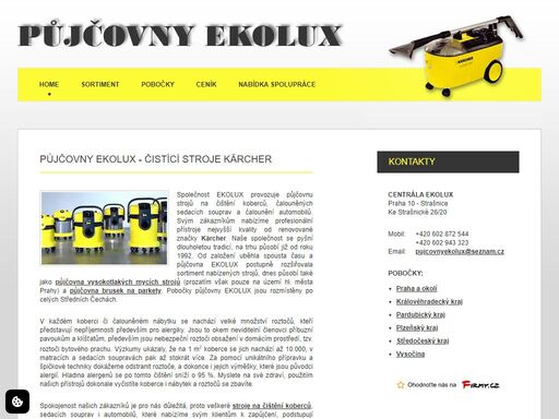 půjčovny strojů na čištění koberců. nabízíme pronájem čištících strojů kärcher na koberce, čalouněné sedačky a čalounění vozidel.
