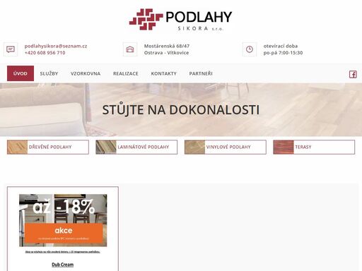 podlahy v ostravě a okolí, realizujeme více než dvacet let. nabízíme jakékoliv řešení vašich podlah. kontaktujte nás - 608 956 710, podlahysikora@seznam.cz