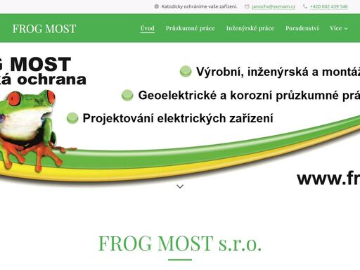společnost frog most s.r.o. poskytuje katodickou ochranu zařízení uložených v zemi a ve vodě, např. katodická ochrana plynovodu.