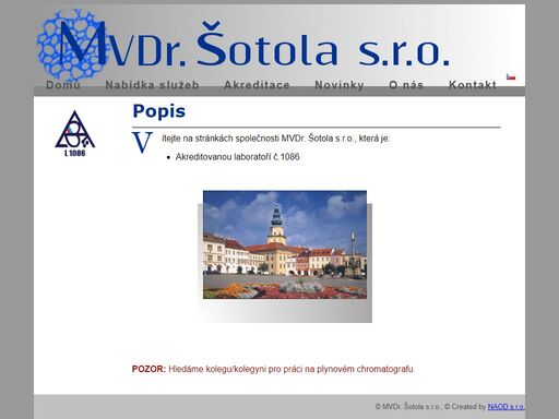 mvdr. šotola s.r.o. - laboratoř na vyšetřování potravin