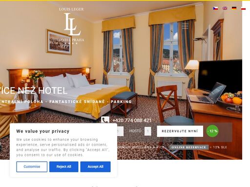 hotel louis leger **** se nachází v centru prahy, pouhých 10 minut chůze od národního muzea a václavského náměstí. 