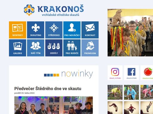 skautské středisko krakonoš vrchlabí — oficiální internetové stránky