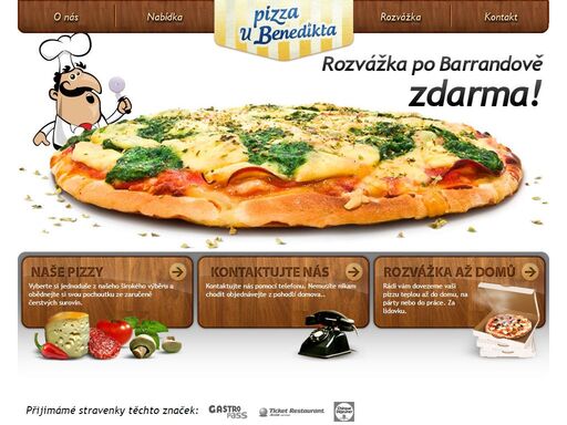 rozvoz pizz a nápojů | pizza u benedikta barrandov