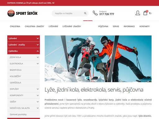 prodáváme nové i bazarové lyže, snowboardy, lyžařské boty, jízdní kola a elektrokola včetně příslušenství. jsme specialisti na prodej jízdních kol, elektrokol, lyží, snowboardů. půjčovna, servis, výprodej, bazar lyží a jízdních kol mnoha značek. lyže atomic, elan, fischer, jízdní kola ktm, snowboardy.