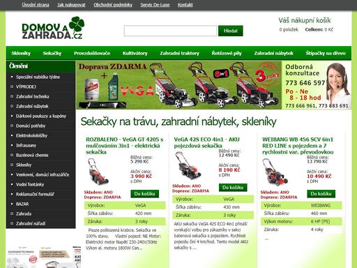 největší internetový prodejce zahradní techniky a zahradního nábytku předních značek.