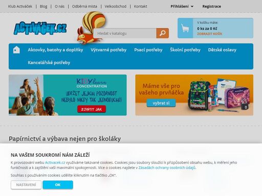 nabízíme výtvarné potřeby, kreativní hračky, školní batohy a aktovky, sešity a všechny ostatní potřeby do školy. vašeho školáka vybavíme od aktovky po zmizík!
