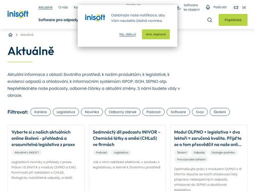 specializovaný software (program) na evidenci odpadů a řízení provozu zařízení určených k nakládání s odpady.
