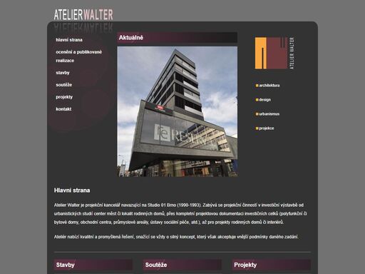 atelier-walter.cz - atelier walter je projekční kancelář navazující na studio 01 brno (1990-1993).