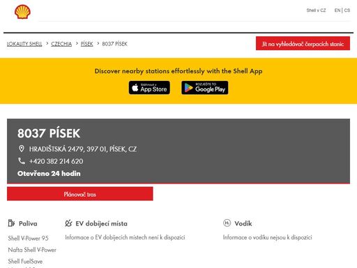 8037 písek je čerpací stanice v oblasti písek. tato stanice zahrnuje billa, myčka a toalety.