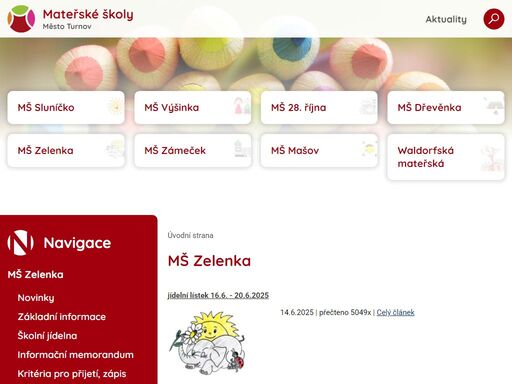 mš zelenka - mateřské školky turnov