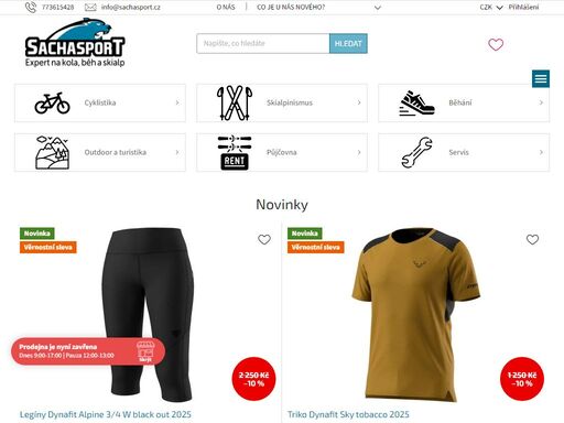 vítejte v sachasportu!. jsme specializovaný obchod zaměřený na skialpové vybavení dynafit a jízdní kola značky specialized a dalších renomovaných značek. kromě prodeje nabízíme také služby půjčovny a servisu, abychom vám pomohli v maximální míře vychutnat sportovní aktivity na horách nebo na kole. s naší vášní pro…
