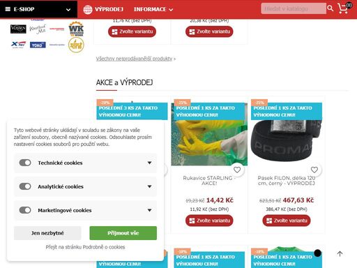 ochranné pracovní pomůcky, drogerie, kartáčnické zboží a obalový materiál - velkoobchod, maloobchod