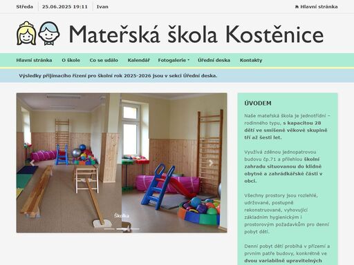 mateřská škola kostěnice - vítejte na stránkách školy. naleznete zde důležité informce o školce, aktuálním dění i fotografie.