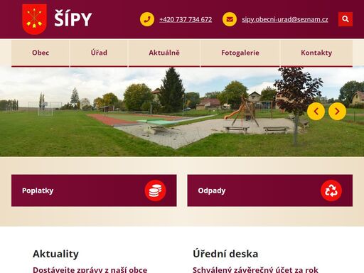 oficiální stránky obce šípy