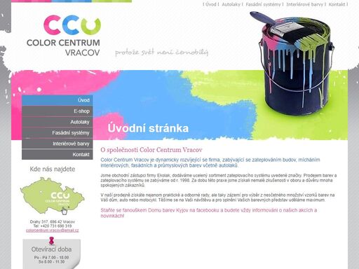 tónovací centrum, zateplovací systémy, fasádní a interiérové barvy, dekorativní omítkoviny