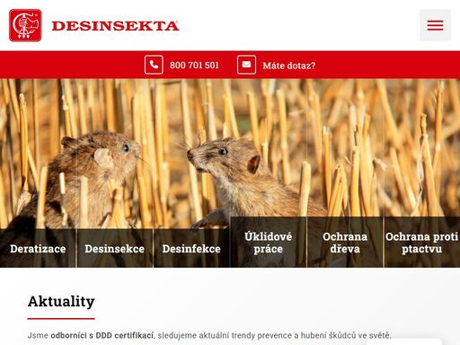 jsme odborníci s ddd certifikací a nabízíme profesionální služby v oblasti deratizace a dezinsekce! zbavte se škůdců efektivně a šetrně k životnímu prostředí.