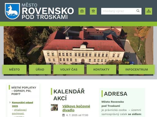 oficiální stránky města rovensko pod troskami