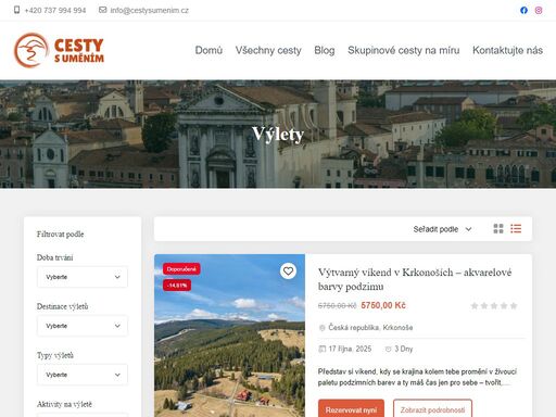 výlety s výtvarným workshopem i za uměním. prožitek, krása a tvoření v malé skupině – cestování jinak, s klidem a inspirací.