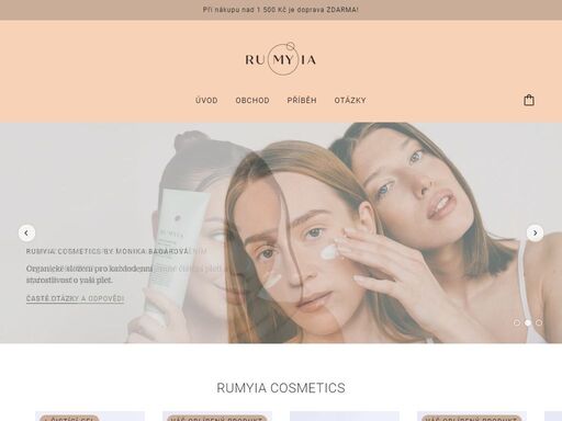 rumyia cosmetics přináší na trh kvalitní pečující kosmetiku a také eticky vyráběné produkty s certifikovaným složením v plně recyklovaných obalech.