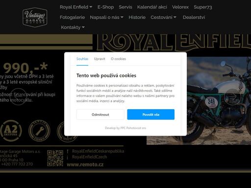 vintage garage je oficiální prodejce motocyklů royal enfield a výfukových systémů dr. jekill & mr.hyde, precizní servis a úpravce motocyklů všech značek. diagnostika harley davidson. zakázková výroba cnc technologiemi. výroba nerezovývh rámů na zakázku.