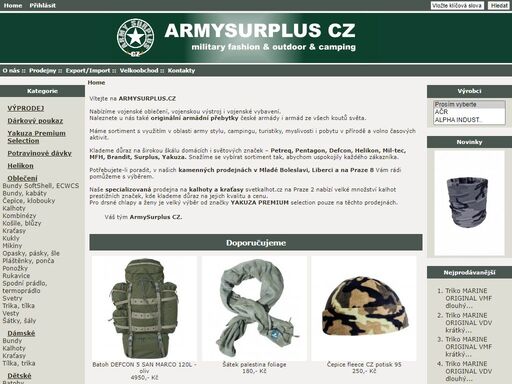 army shop - eshop a pět kamenných prodejen. vojenské oblečení, vojenský výprodej praha, liberec, mladá boleslav,  outdoor, military, camping, maloobchodní a velkoobchodní prodej vojenské výstroje, vybavení pro pobyt v přírodě i volný čas, vybavení pro bezpečnostní agentury a sloľky. máme maskáčové kalhoty i blůzy, svetry, koąile, trika, tílka,  čepice, rukavice, přilby, batohy, sumky, noľe, ochranné spreje, ale i stany, maskovací sítě...