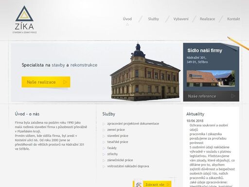 internetová prezentace společnosti zíka