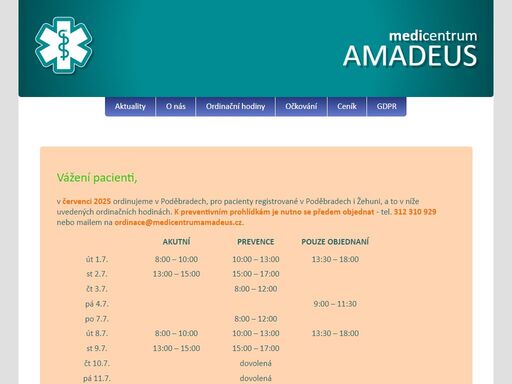 ordinace praktických lékařů pro dospělé v poděbradech a žehuni. kvalifikovaná péče v oboru praktického lékařství včetně ekg a sono vyšetření.