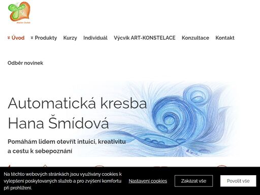 automatická kresba omáhám lidem otevřít intuici a cestu k sebepoznání. mimo kresbu nabízím i automatické písmo a další kurzy a produkty.