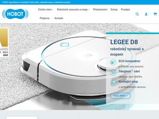 hobot robotický čistič oken s automatickým rozprašovačem vody. legee robotický mop kvalitně vytře všechny hladké podlahy.