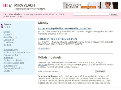 osobní web mirka vlacha přinášející pravidelné informace ze světa projektového řízení, informatiky a marketingu.