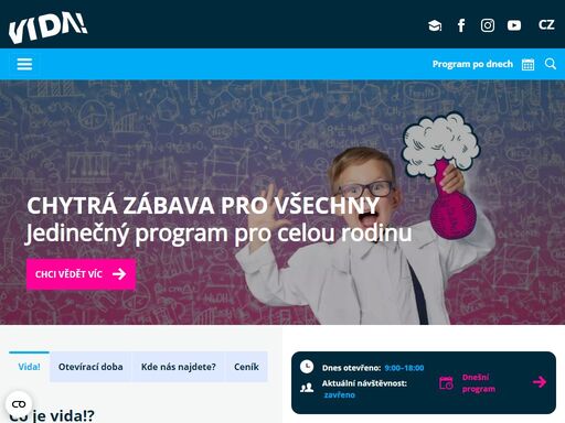 zábavní vědecký park u brněnského výstaviště. spousta hravých exponátů, různé science show, akce a experimenty. objevujte ve vida!, jak funguje svět kolem nás.