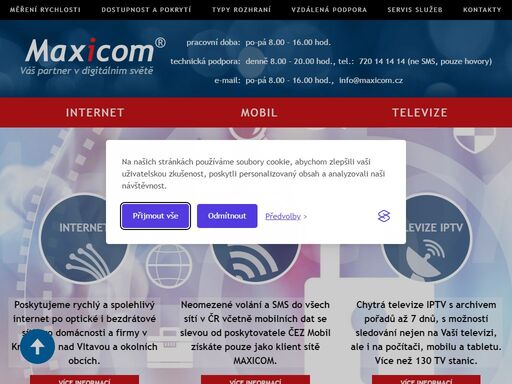 maxicom.cz - internet a televize