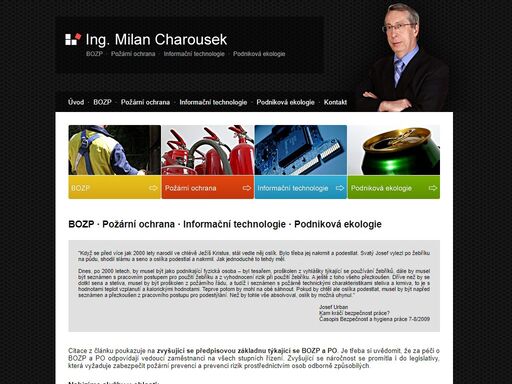 ing. milan charousek - bozp, požární ochrana, informační technologie, podniková ekologie