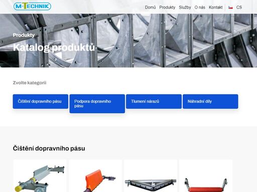 m - technick vyrábí produkty z oblasti stírací, vyrovnávací a dopadové techniky pásových dopravníků.