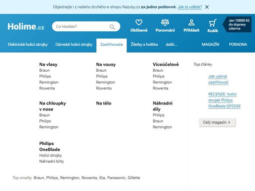 chcete mít krásnou pokožku, či být vždy hladce oholeni? máme vše co potřebujete. holicí strojky, epilátory a depilátory, zastřihovače, žiletky i náhradní díly.