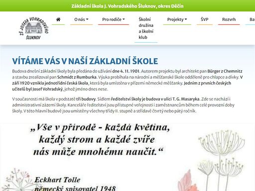 základní škola j. vohradského šluknov, okres děčín