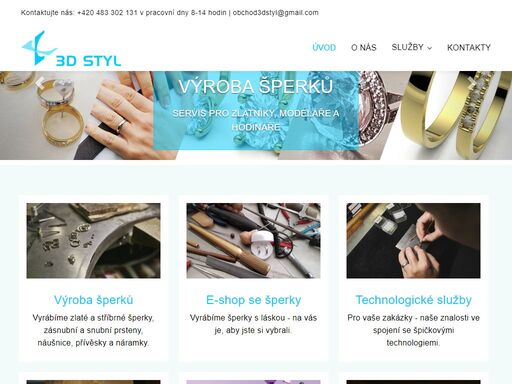    
   
   
   
   
   
výroba šperků   
vyrábíme zlaté a stříbrné šperky, zásnubní a snubní prsteny, náušnice, přívěsky a náramky.   
   
   
   
e-shop se...