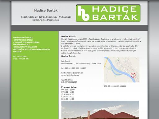 hadice barták, průmyslové hadice, hydraulické hadice, tlaková vzduchotechnika, odsávací hadice, příslušenství k hadicím, pryžové desky, podlahoviny a profily