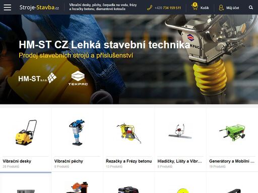 prodej vibračních strojů značky tekpac. vibrační desky, vibrační pěchy, čerpadla na vodu, řezačky spár, frézy betonu