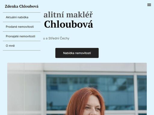 webové stránky realitní makléřky zdenky chloubové. realitní činnost pro prahu, dobříš a střední čechy.