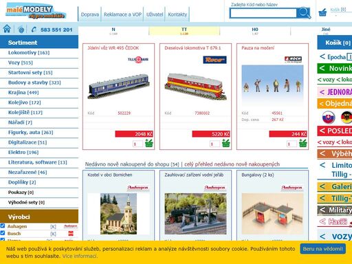 kompletní sortiment modelářského materiálu pro všechny nejen železniční měřítka