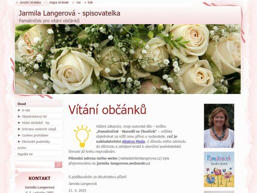 jarmila langerová, blahopřání, pozvánky, vítání občánků, pamětní list, životní jubileum, blahopřání k sňatku, ,  pamětní listy k narození, pozvánky, blahopřání k jubileu, sňatku, památníčky, záznamníčky, alba, hračky, přítisk textu do blahopřání a kompletní tisk