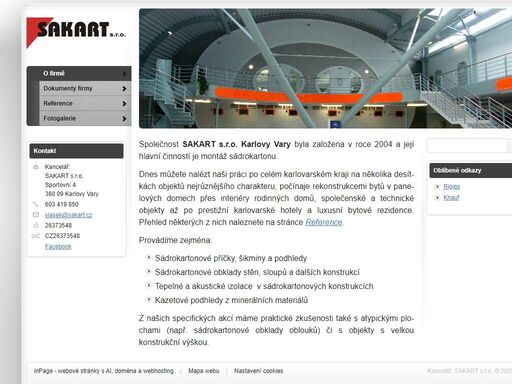 informace o společnosti sakart s.r.o.