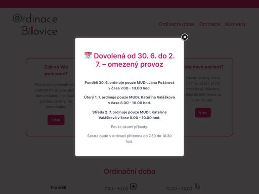 provozujeme ordinaci praktického lékaře pro děti a dorost v bílovicích u uherského hradiště jako následovník mudr. jany požárové.