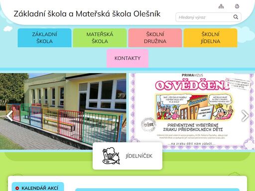 oficiální stránky základní školy a mateřské školy olešník