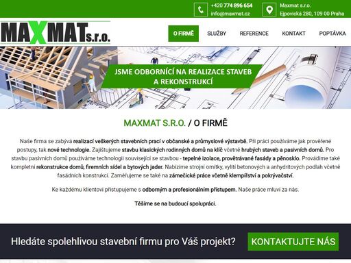 stavební práce, průmyslová výstavba, domy na klíč, tepelné izolace, pěnosklo, rekonstrukce domů, bytových jader, zámečnické práce, střechy na klíč praha