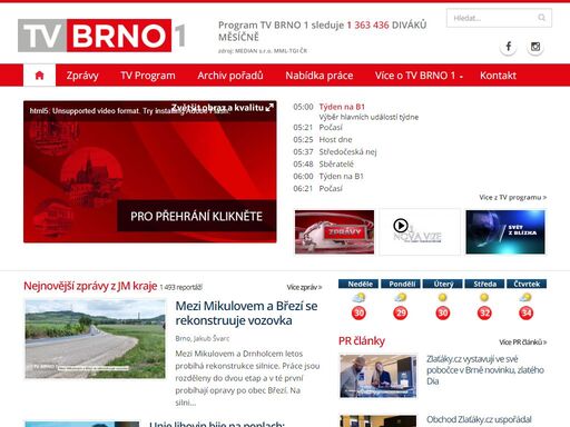 brno1 - nepřetržitý proud informací, zpráv a zábavných pořadů z vašeho okolí.