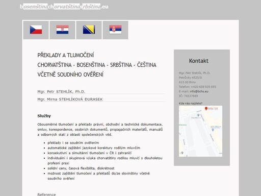 www.bchs.eu - soudní překlady a tlumočnictví -  čeština, chorvatština, srbština, bosenština