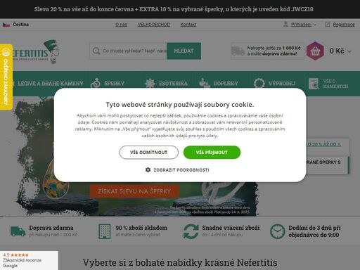 internetový obchod se šperky, polodrahokamy, drahými kameny, bytovými doplňky a vůněmi